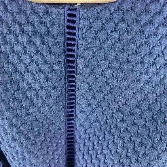 J Crew Portfolio Textured Navy Blue Classic Sheath Dress F0791 Size 4 - Picture 8 of 11